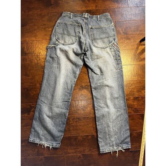 Polo Jean Company Y2K VTG Carpenter Logo Insert Straight Leg Baggy Jean 34X34 - Picture 5 of 7